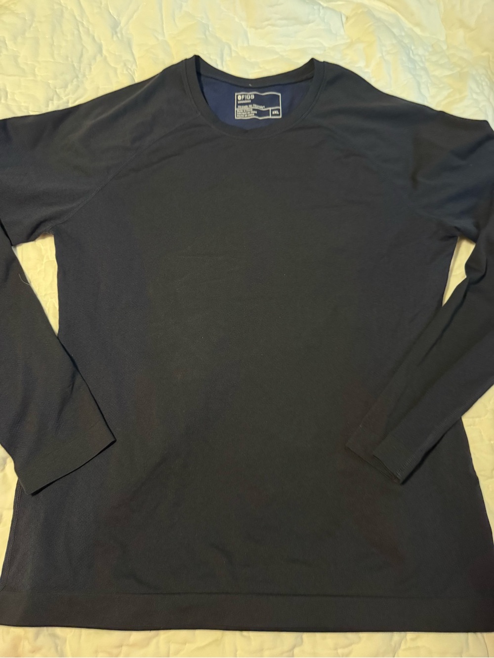 Figs Men's Long Sleeve Crewneck Shirt - Navy Blue